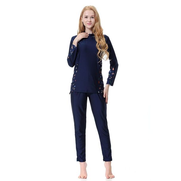 Women's Clothing Floral Three Piece Swimsuit Conservative Swimsuit_ecoleips.com