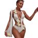3D Floral Cutout One-Piece Swimsuit – Sexy High-Cut Monokini With Removable Padding For Women (Black/White, S/M/L)_ecoleips.com
