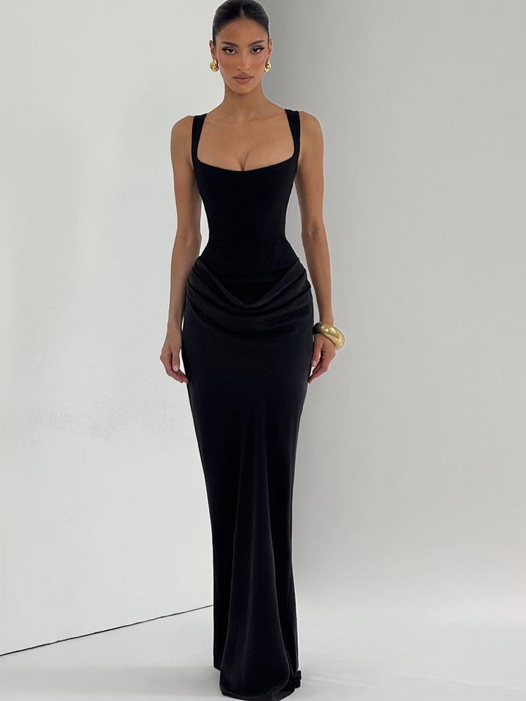 JULISSA MO Patchwork Satin Sexy Sleeveless Women Maxi Dress Coffee Spaghetti Strap High Waist Dress Slim Elegant Party Clubwear_ecoleips.com