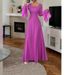 Elegant Ruffled Maxi Dress – Flowy One-Shoulder Gown With Cascading Sleeves For Women_ecoleips.com