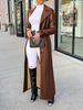 Long PU Leather Coat For Women | Oversized Lapel Button Jacket | Streetwear Fashion Outerwear (Black/Burgundy/Khaki, XS-XXL)_ecoleips.com