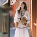 Cotton Linen Long Ethnic Style Lantern Sleeve Loose A-Line Tummy-Hiding Slimming Mid-Length Dress_ecoleips.com