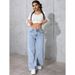 Cross-Border Foreign Trade Sweet And Spicy Style High Waist Straight Jeans For Women Summer New Loose Trendy_ecoleips.com