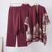 Women's Three Piece Knitted Suit Cross Border European American Style Shawl Coat Spring Autumn Sweater Loose Wide Leg Pants Casual Fashion_ecoleips.com