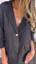 Spring New Artistic Large Size Loose Solid Color Button Suit Collar Cotton And Linen Small Suit Suit Jacket Women_ecoleips.com