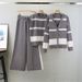 Wide Leg Pants Sports Striped Suits For Women Fashion Loose Casual European Goods Three Piece Suits_ecoleips.com