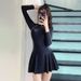 Women's Long Sleeved One Piece Swimsuit Slimming Sporty Elegant INS Style Hot Spring New Fit Conservative_ecoleips.com