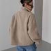 Women's Casual Fashion Jacket Winter Collection Faux Lamb's Wool Drop Shoulder Warm Coat With Slanted Pockets_ecoleips.com