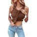 Women's Solid Color Vest Summer New Style round Neck Bra Design Feminine Base Layer Outerwear_ecoleips.com