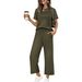 Effortless Elegance: Women's Casual Knit Two-Piece Set With Short Sleeve Top And Relaxed Pants For Office & Daily Wear_ecoleips.com