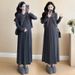 Autumn New Korean Fashion 2-Piece Knitted Maternity Dress For Pregnant Women_ecoleips.com