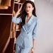 Women's Blue Suit Set Formal Attire Elegant Professional Wear for Speech Contests Art Exams Broadcasting on Camera_ecoleips.com