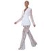 Women's Clothing Trendy Mesh Lace Floral Long Sleeve Top & Bell Bottom Pants Set - Stylish Two-Piece Outfit With Waist Tie, Sexy & Elegant_ecoleips.com