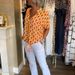 Verve Ladies Women's Clothing Summer V Neck Fashion Elegant Printed Blouse_ecoleips.com