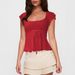 TOP Square Neck Inner Top, Summer Y2K Lace-Up Shirt, Waist-Cinching Sweet Lace Women's Clothing_ecoleips.com