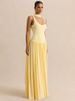 Mozision U Neck With Scarf Backless Sexy Maxi Dress Women Elegant Sleeveless Bodycon Pleated Club Party Long Dress Female_ecoleips.com