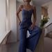 Women's Clothing summer new pure desire sexy hollow strap top casual wide leg pants suit_ecoleips.com