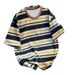 Men's Women's Retro Striped T-Shirt Digital Print Loose Fit Summer Top Short Sleeve Fashion Sports Student Wear_ecoleips.com
