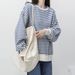 striped Retro Hong Kong Style Thin Sweatshirt For Women, Trendy Ins Early Autumn Women's Top, Korean_ecoleips.com