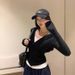 American-style Zip-up Hooded Sweatshirt Jacket For Women, Spring 2025 New Design, Solid Color, Slim-fit Cardigan,_ecoleips.com