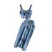 Women's Clothing Summer New Retro Denim Strap Top High Waist Slimming Sheath Skirt Two-piece Suit For Women_ecoleips.com