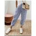 Women's Clothing Woven Jacquard Striped Stitching Design Loose Casual Pants_ecoleips.com