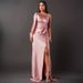 Women's Clothing Elegant Off-Shoulder Raglan Sleeve Wrap Dress With Waist Tie & High Slit - Stylish & Flattering Long Dress For Women_ecoleips.com