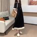 Plus Size Women's Summer High-End French Design Patchwork For Chubby Women, Belly Covering, Slimming, Hepburn Style_ecoleips.com