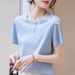 High-end Cotton Short-sleeved T-shirt Women's 2026 New Solid Color Loose Half-sleeved T-shirt Top Summer_ecoleips.com