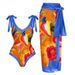 Women's Clothing New Version Printed Two Piece Swimsuit Conservative Cover Hip Skirt_ecoleips.com