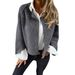 Women's Loose Fitting Short Cashmere Long Sleeved Jacket Autumn Winter Relaxed Everyday Wear Comfortable Feshion_ecoleips.com