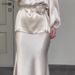 Women's Clothing Fashion Suit Elegant Celebrity Temperament Satin Lace Up Shirt Skirt_ecoleips.com