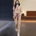 Summer Fashion Casual Women's Two Piece Set Reducing Slimming Wide Leg Pants Short Sleeve T-Shirt Age New Style Suit 2026_ecoleips.com