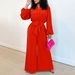 C8596 Cross-Border Women's European And American New Style Export Fashion Long Sleeve Solid Color High Waist Plus Size_ecoleips.com