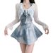 Women's Swimsuit Two-Piece Set Long Sleeve Tie-Dye Dress Style, Modest Slimming Swimsuit For Swimming And Hot Spring_ecoleips.com