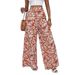 Women's High Waist Floral Print Wide Leg Pants Summer Palazzo Trousers Lightweight Polyester 3D Patterns for Casual & Office Wear_ecoleips.com