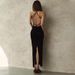 Summer Sexy Light Retro Evening Dress European American Style Backless Slimming Slit Solid Color Women's Wholesale_ecoleips.com