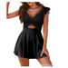 Women's One Piece Swimsuit Ruffled Cross Skirt Style Backless 26 Years European And American Cross Border Foreign Trade Swimwear_ecoleips.com