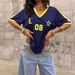 Women's Clothing Retro Fashion Letter Printing Casual Loose T Shirt Tops_ecoleips.com