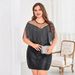 "Plus Size Sequin Tassel Mini Dress – Slim Fit Party Dress For Women, Sexy & Elegant Short Dress (Black, 0XL-4XL)"_ecoleips.com