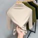 Threaded Bottomed Shirt Women's 2025 New Women's Clothing Temperament Semi-turtleneck Solid Color T-shirt Temperament With Five-quarter Sleeve Top_ecoleips.com