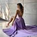 Women's Clothing Sling Backless Sexy Slit Evening Party Dress_ecoleips.com