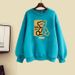 Women's Trendy Fleece Lined Thickened Sweatshirts round Neck Loose Fitting Tops Autumn Winter New Arrivals 2023_ecoleips.com