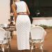 Women's Clothing Spring And Summer New Seaside Suspender Long Skirt Suit Knitted Sexy Hollow Strap Dress For Women_ecoleips.com