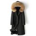 Women’s Winter Parka With Detachable Rabbit Fur Lining & Raccoon Fur Trim – Extra-Long Coat (105cm/120cm) For Extreme Cold, Elegant & Warm_ecoleips.com