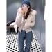 girl 2025 Winter Large Fur Collar Hooded Waist-Tightening Down Jacket For Women High-End Fashionable Slimming Warm Coat_ecoleips.com
