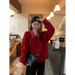 Korean-Inspired Faux Two-Piece Winter Christmas Outfit For Women: Relaxed Knit Top With Polo Collar_ecoleips.com