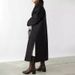 Women's Oversized V-Neck Alpaca Wool Coat - Korean Japanese Style Casual Long Sleeve Mid-Length Coat For Autumn Winter_ecoleips.com