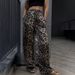 Suitable For All Seasons Trendy Street Style Leopard Print High-Waisted Wide-Leg Pants For Women 2024 Spring Loose Floor-Length Casual Trousers_ecoleips.com