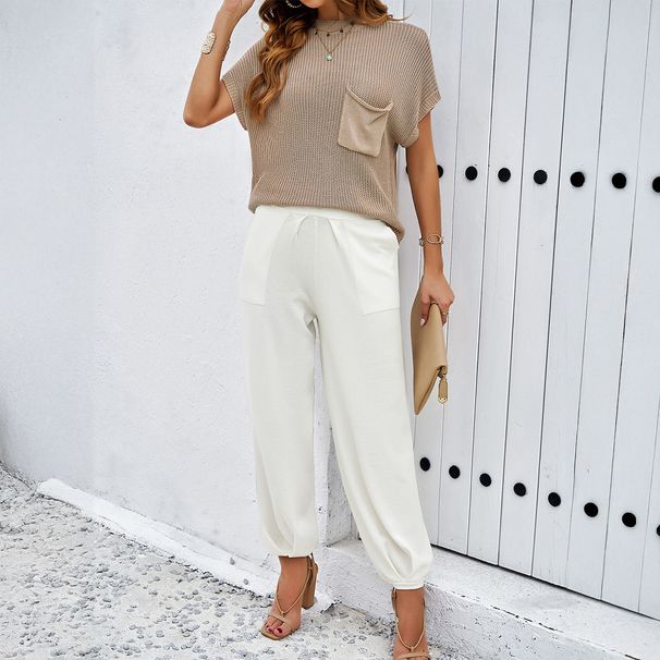 DiYun European And American Casual Resort Style Simple Nine-Point Pants Set Women's Clothing 2025_ecoleips.com